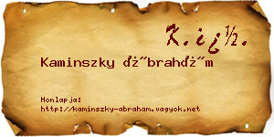 Kaminszky Ábrahám névjegykártya